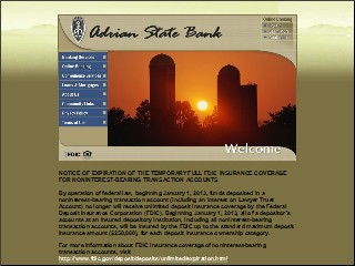Web site www.adrianstatebank.com, Adrian State Bank