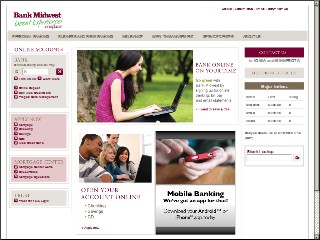 Web site www.bankmidwest.com, Bank Midwest