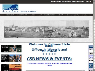 Web site www.bankwaverly.com, Citizens State Bank of Waverly