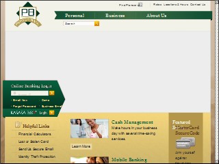 Web site www.bankwithpioneer.com, Pioneer Bank
