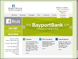 Web site www.bayportbank.com, First State Bank and Trust