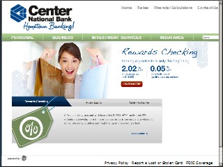 Web site www.centernationalbank.com, Center Bank