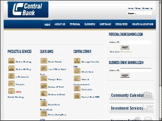 Web site www.centralbnk.com, Central Bank