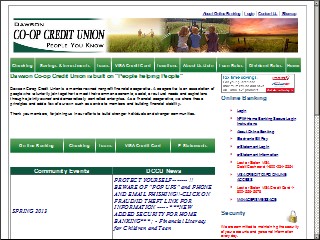 Web site www.dawsonco-opcu.com, Dawson Co-Op Credit Union