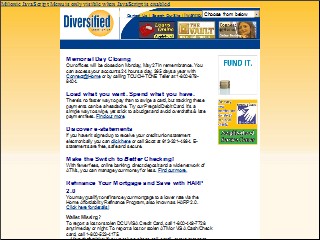 Web site www.diversifiedcu.org, Diversified Credit Union
