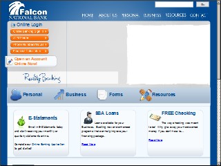 Web site www.falconnational.com, Falcon National Bank