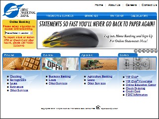 Web site www.firstnationalbanks.com, First National Bank