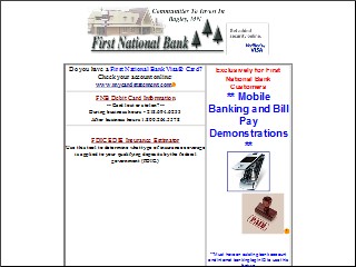 Web site www.fnbbagley.com, First National Bank Of Bagley