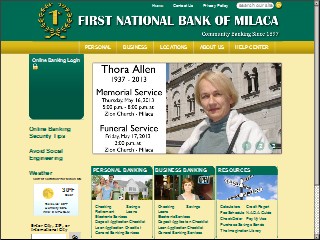 Web site www.fnbmilaca.com, First National Bank of Milaca - Milaca Office