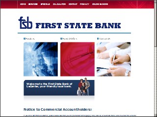 Web site www.fsblecenter.com, First State Bank
