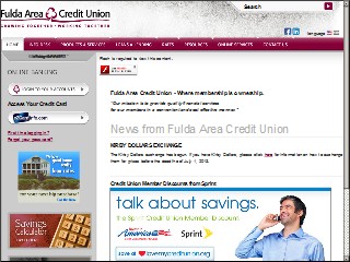 Web site www.fuldaareacreditunion.com, Fulda Area Credit Union