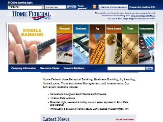 Web site www.homefederal.com, Home Federal Savings Bank