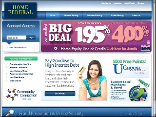 Web site www.justcallhome.com, Home Federal Savings Bank