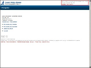 Web site www.lakeareabank.com, Lake Area Bank