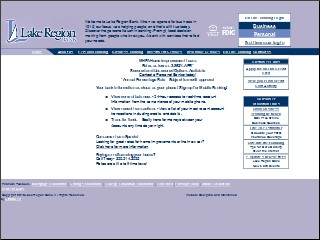 Web site www.lakeregion.com, Lake Region Bank