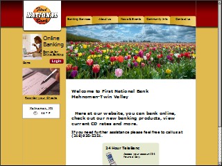 Web site www.mahnomenbank.com, First National Bank