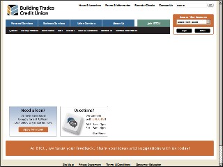 Web site www.mbtfcu.com, Building Trades Credit Union