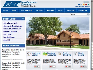 Web site www.midcentralbank.com, Mid-Central Federal Savings