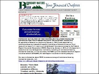 Web site www.mybwbank.com, Boundary Waters Community Bank