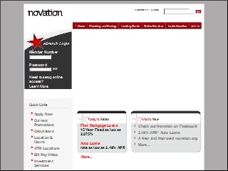 Web site www.novation.org, Novation Credit Union