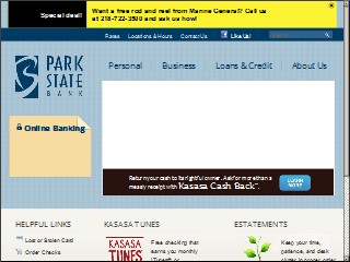 Web site www.parkstatebank.com, Park State Bank