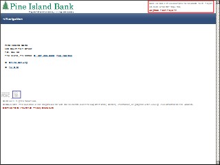 Web site www.pineislandbank.com, Pine Island Bank