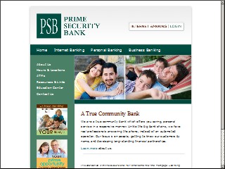 Web site www.primesecurity.com, Prime Security Bank