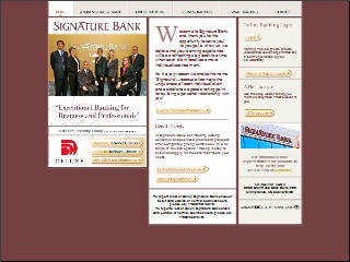 Web site www.signaturebankonline.com, Signature Bank