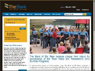 Web site www.thebankofelkriver.com, Bank Of Elk River