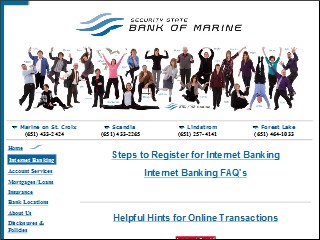 Web site www.themarinebank.com, Security State Bank Of Marine