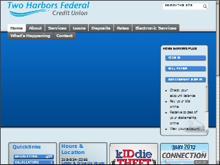 Web site www.thfcu.org, Two Harbors Federal Credit Union