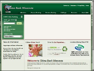 Web site www.ultimabank.com, Ultima Bank-Minnesota