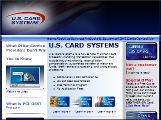Web site www.uscardsystems.com, U S Card Systems