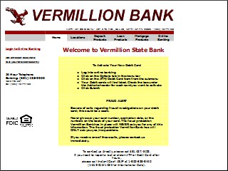 Web site www.vermillionbank.com, Vermillion State Bank
