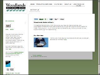Web site www.woodlandsnationalbank.com, Woodlands National Bank