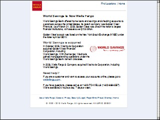 Web site www.worldsavings.com, World Savings Bank